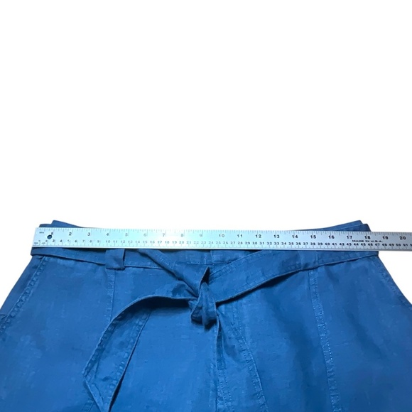 CONTEMPORAINE par SIMONS 100% Organic Linen Wide Leg Cropped Pants w/ Belt Sz 14 - Picture 5 of 9
